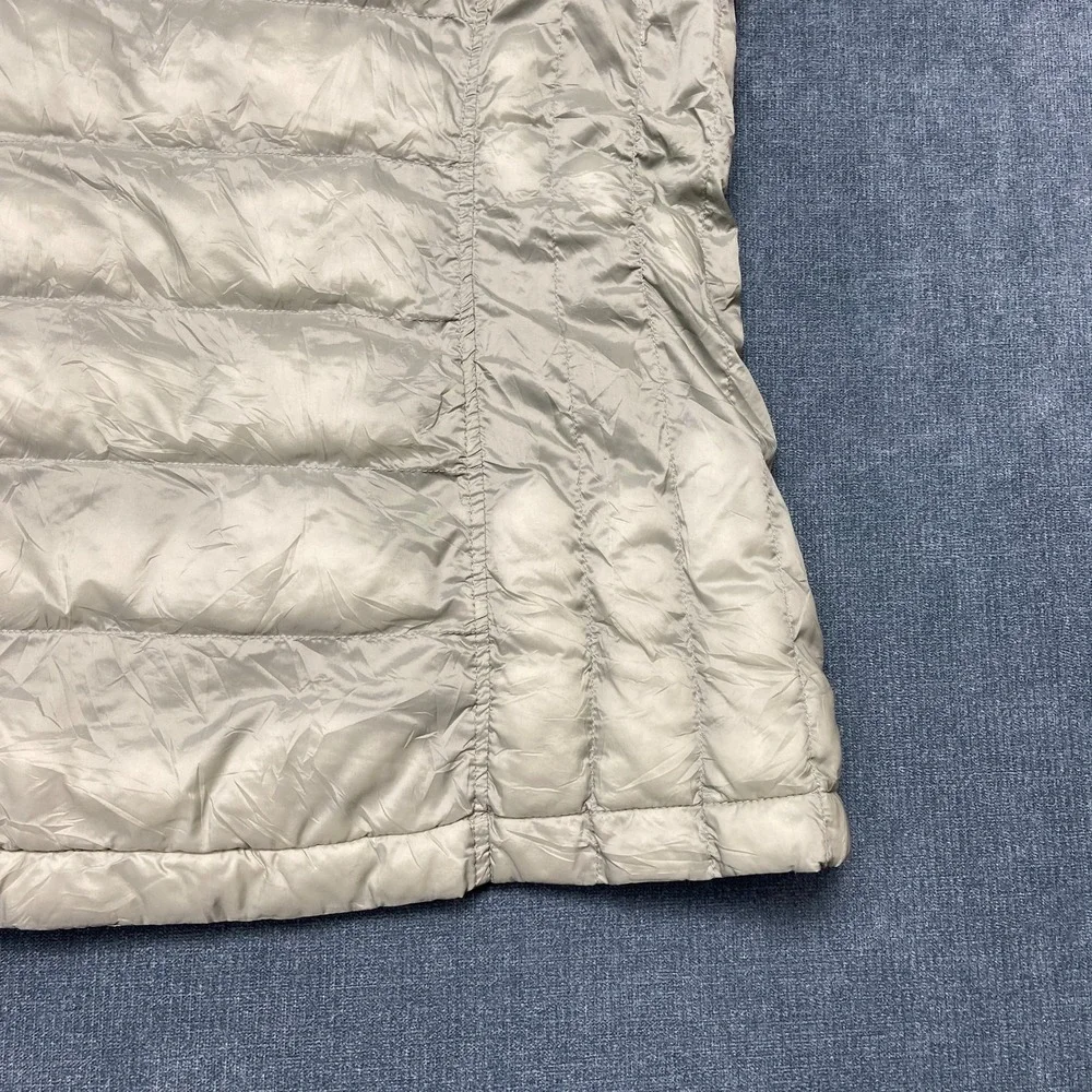 32 Degrees Heat Down Puffer Vest Womens L Gray Nylon Full Zip Mock Neck Casual